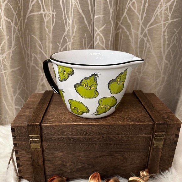 GRINCH XMAS CHRISTMAS HOLIDAY CERAMIC HOME DECOR KITCHEN COOK BAKE MIX BOWL NEW - Picture 2 of 7